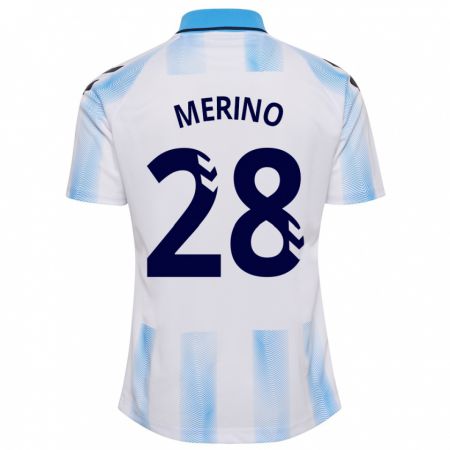 Kandiny Kinder Izan Merino #28 Weiß Blau Heimtrikot Trikot 2023/24 T-Shirt