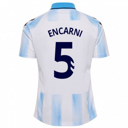 Kandiny Kinder Encarni #5 Weiß Blau Heimtrikot Trikot 2023/24 T-Shirt