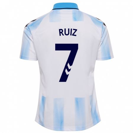 Kandiny Kinder María Ruiz #7 Weiß Blau Heimtrikot Trikot 2023/24 T-Shirt
