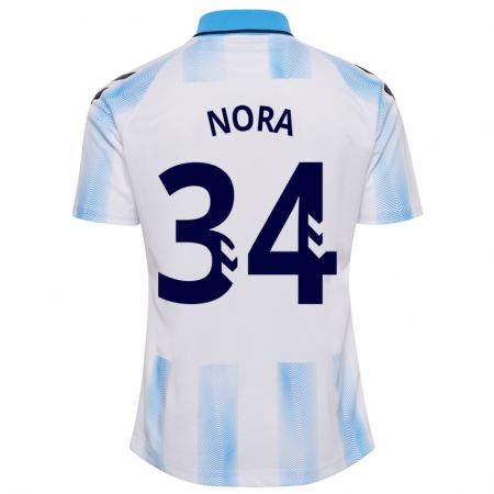 Kandiny Kinder Nora #34 Weiß Blau Heimtrikot Trikot 2023/24 T-Shirt