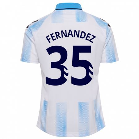 Kandiny Kinder Inés Fernández #35 Weiß Blau Heimtrikot Trikot 2023/24 T-Shirt