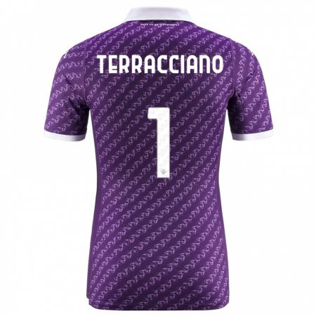 Kandiny Kinder Pietro Terracciano #1 Violett Heimtrikot Trikot 2023/24 T-Shirt