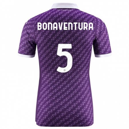Kandiny Kinder Giacomo Bonaventura #5 Violett Heimtrikot Trikot 2023/24 T-Shirt