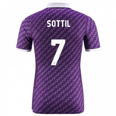 Kandiny Kinder Riccardo Sottil #7 Violett Heimtrikot Trikot 2023/24 T-Shirt