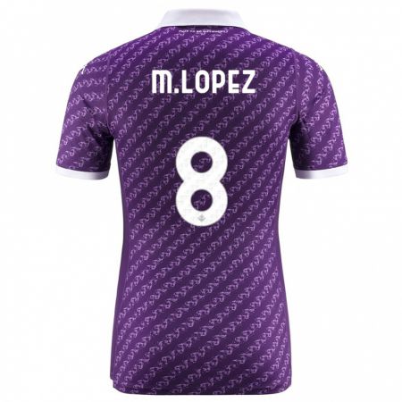 Kandiny Kinder Maxime López #8 Violett Heimtrikot Trikot 2023/24 T-Shirt