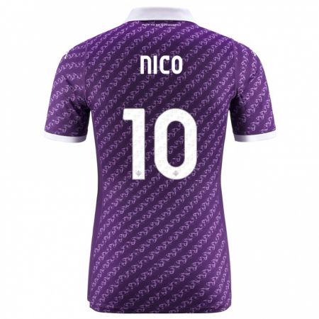 Kandiny Kinder Nicolás González #10 Violett Heimtrikot Trikot 2023/24 T-Shirt