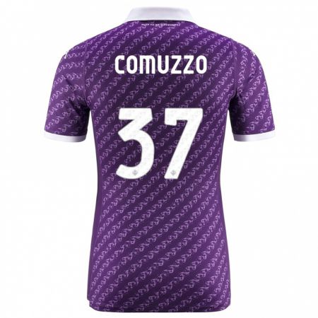 Kandiny Kinder Pietro Comuzzo #37 Violett Heimtrikot Trikot 2023/24 T-Shirt