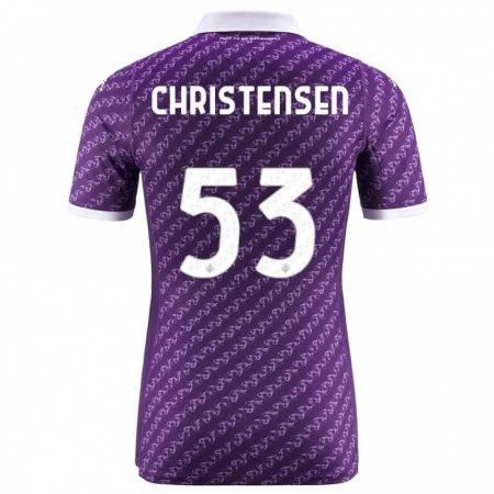 Kandiny Kinder Oliver Christensen #53 Violett Heimtrikot Trikot 2023/24 T-Shirt