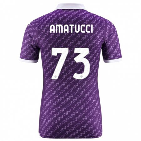 Kandiny Kinder Lorenzo Amatucci #73 Violett Heimtrikot Trikot 2023/24 T-Shirt
