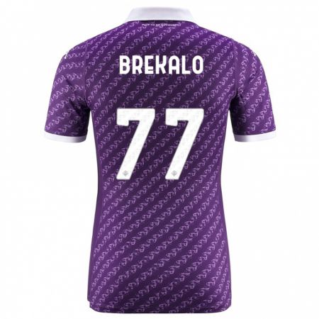 Kandiny Kinder Josip Brekalo #77 Violett Heimtrikot Trikot 2023/24 T-Shirt