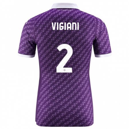 Kandiny Kinder Lorenzo Vigiani #2 Violett Heimtrikot Trikot 2023/24 T-Shirt