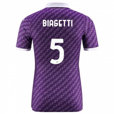 Kandiny Kinder Christian Biagetti #5 Violett Heimtrikot Trikot 2023/24 T-Shirt