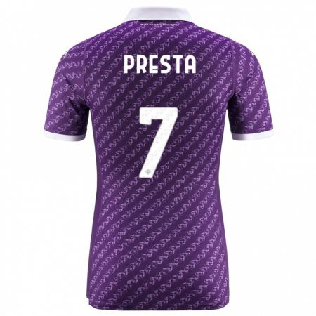 Kandiny Kinder Francesco Presta #7 Violett Heimtrikot Trikot 2023/24 T-Shirt