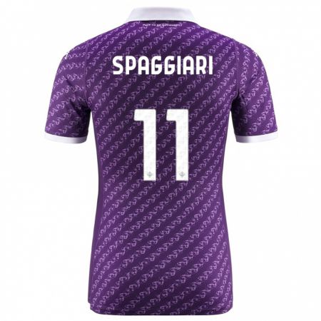 Kandiny Kinder Riccardo Spaggiari #11 Violett Heimtrikot Trikot 2023/24 T-Shirt