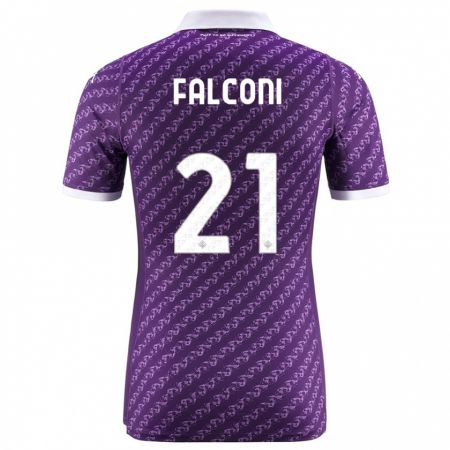 Kandiny Kinder Niccolò Falconi #21 Violett Heimtrikot Trikot 2023/24 T-Shirt