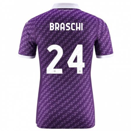 Kandiny Kinder Riccardo Braschi #24 Violett Heimtrikot Trikot 2023/24 T-Shirt