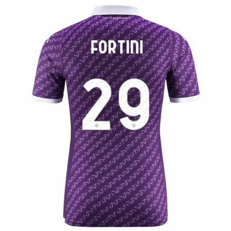 Kandiny Kinder Niccolò Fortini #29 Violett Heimtrikot Trikot 2023/24 T-Shirt