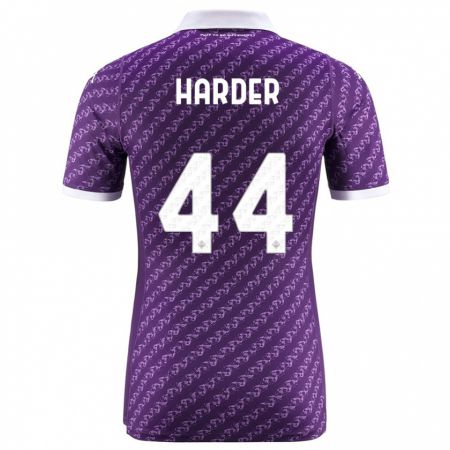 Kandiny Kinder Jonas Harder #44 Violett Heimtrikot Trikot 2023/24 T-Shirt