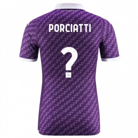 Kandiny Kinder Filippo Porciatti #0 Violett Heimtrikot Trikot 2023/24 T-Shirt