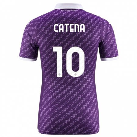 Kandiny Kinder Michaela Catena #10 Violett Heimtrikot Trikot 2023/24 T-Shirt