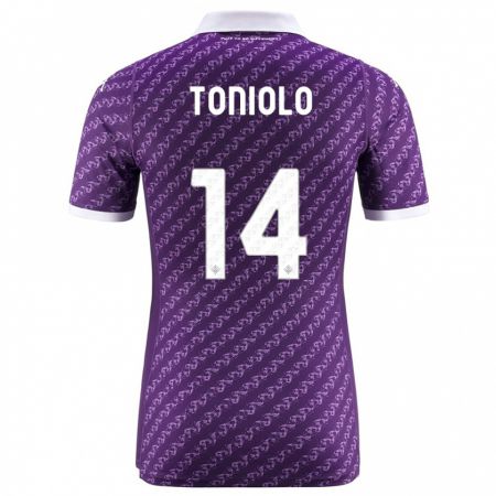 Kandiny Kinder Martina Toniolo #14 Violett Heimtrikot Trikot 2023/24 T-Shirt