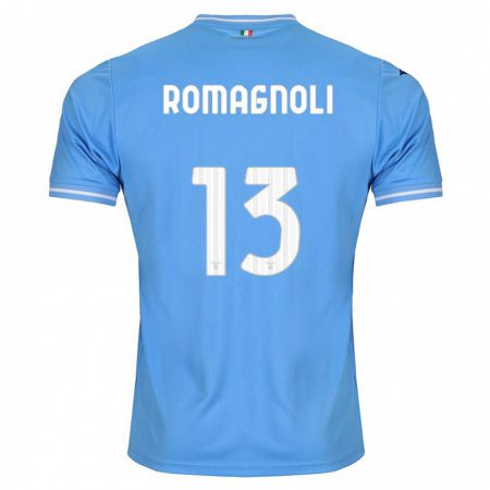 Kandiny Kinder Alessio Romagnoli #13 Blau Heimtrikot Trikot 2023/24 T-Shirt