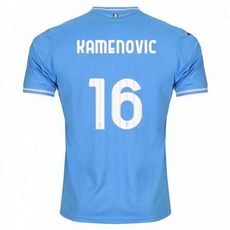 Kandiny Kinder Dimitrije Kamenović #16 Blau Heimtrikot Trikot 2023/24 T-Shirt