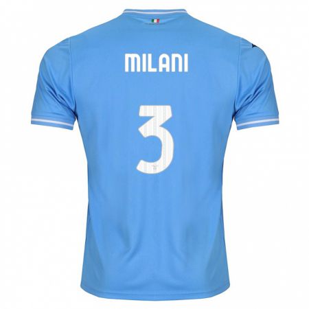 Kandiny Kinder Alessandro Milani #3 Blau Heimtrikot Trikot 2023/24 T-Shirt