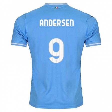 Kandiny Kinder Signe Holt Andersen #9 Blau Heimtrikot Trikot 2023/24 T-Shirt