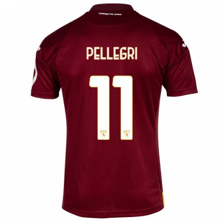 Kandiny Kinder Pietro Pellegri #11 Dunkelrot Heimtrikot Trikot 2023/24 T-Shirt