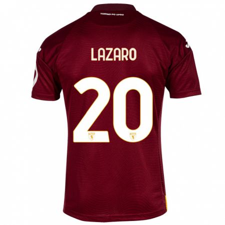 Kandiny Kinder Valentino Lazaro #20 Dunkelrot Heimtrikot Trikot 2023/24 T-Shirt