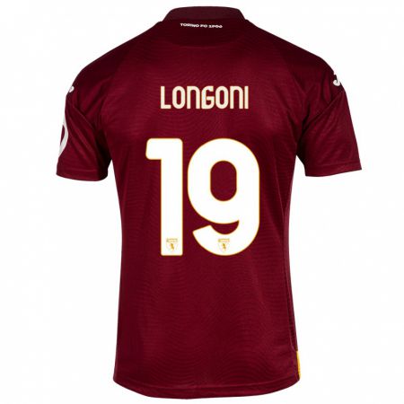 Kandiny Kinder Marco Longoni #19 Dunkelrot Heimtrikot Trikot 2023/24 T-Shirt