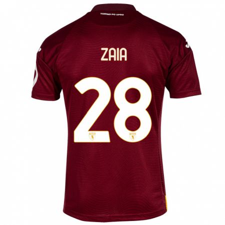 Kandiny Kinder Edoardo Zaia #28 Dunkelrot Heimtrikot Trikot 2023/24 T-Shirt