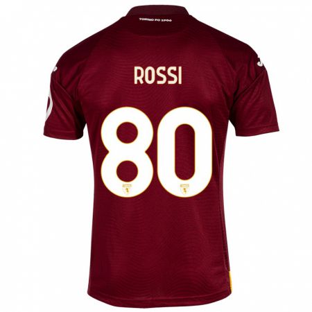 Kandiny Kinder Simone Rossi #80 Dunkelrot Heimtrikot Trikot 2023/24 T-Shirt