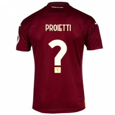 Kandiny Kinder Riccardo Proietti #0 Dunkelrot Heimtrikot Trikot 2023/24 T-Shirt