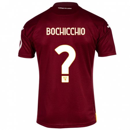 Kandiny Kinder Francesco Bochicchio #0 Dunkelrot Heimtrikot Trikot 2023/24 T-Shirt