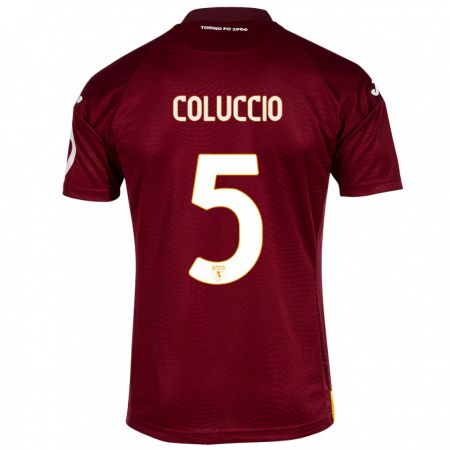 Kandiny Kinder Francesca Coluccio #5 Dunkelrot Heimtrikot Trikot 2023/24 T-Shirt