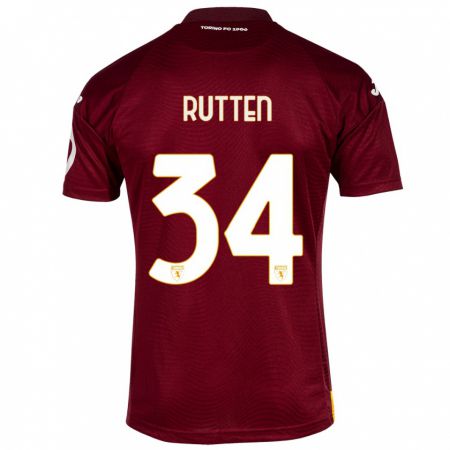 Kandiny Kinder Jill Rutten #34 Dunkelrot Heimtrikot Trikot 2023/24 T-Shirt