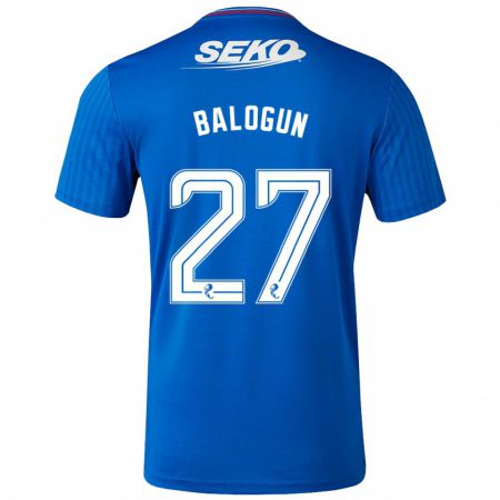 Kandiny Kinder Leon Balogun #27 Blau Heimtrikot Trikot 2023/24 T-Shirt