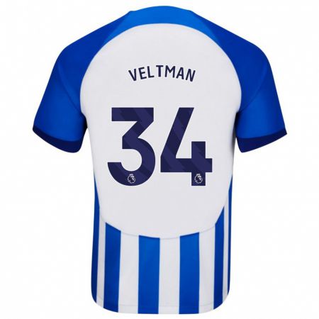 Kandiny Kinder Joël Veltman #34 Blau Heimtrikot Trikot 2023/24 T-Shirt