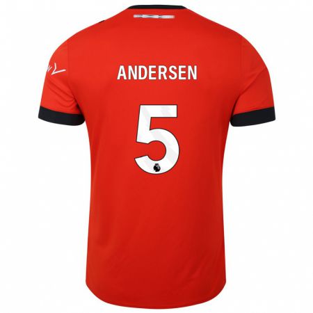 Kandiny Kinder Mads Andersen #5 Rot Heimtrikot Trikot 2023/24 T-Shirt