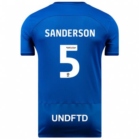 Kandiny Kinder Dion Sanderson #5 Blau Heimtrikot Trikot 2023/24 T-Shirt