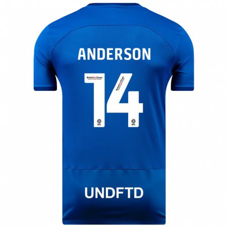 Kandiny Kinder Keshi Anderson #14 Blau Heimtrikot Trikot 2023/24 T-Shirt