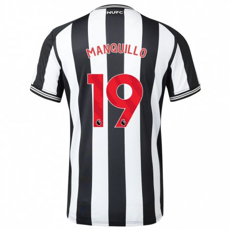 Kandiny Kinder Javier Manquillo #19 Schwarz-Weiss Heimtrikot Trikot 2023/24 T-Shirt