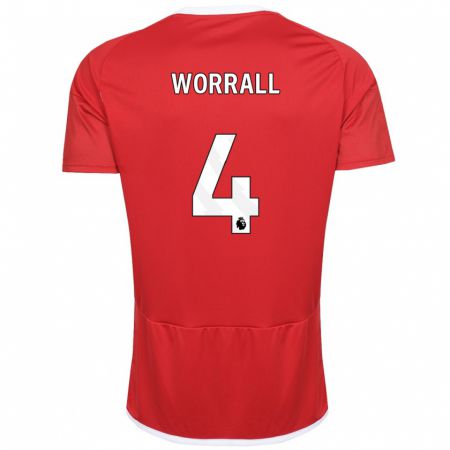 Kandiny Kinder Joe Worrall #4 Rot Heimtrikot Trikot 2023/24 T-Shirt