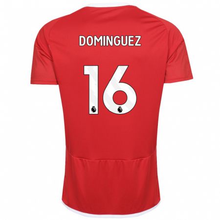 Kandiny Kinder Nicolás Domínguez #16 Rot Heimtrikot Trikot 2023/24 T-Shirt