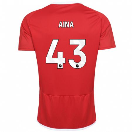 Kandiny Kinder Ola Aina #43 Rot Heimtrikot Trikot 2023/24 T-Shirt