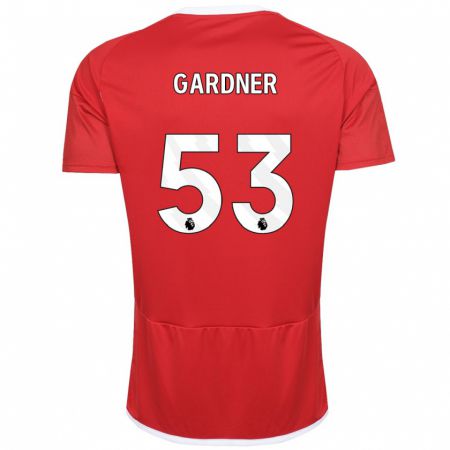 Kandiny Kinder Joe Gardner #53 Rot Heimtrikot Trikot 2023/24 T-Shirt