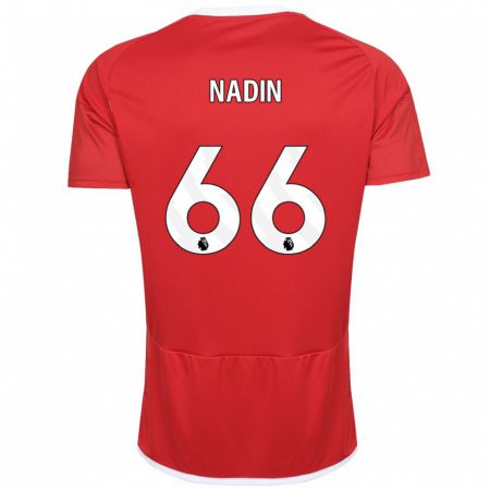 Kandiny Kinder Jack Nadin #66 Rot Heimtrikot Trikot 2023/24 T-Shirt