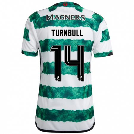 Kandiny Kinder David Turnbull #14 Grün Heimtrikot Trikot 2023/24 T-Shirt